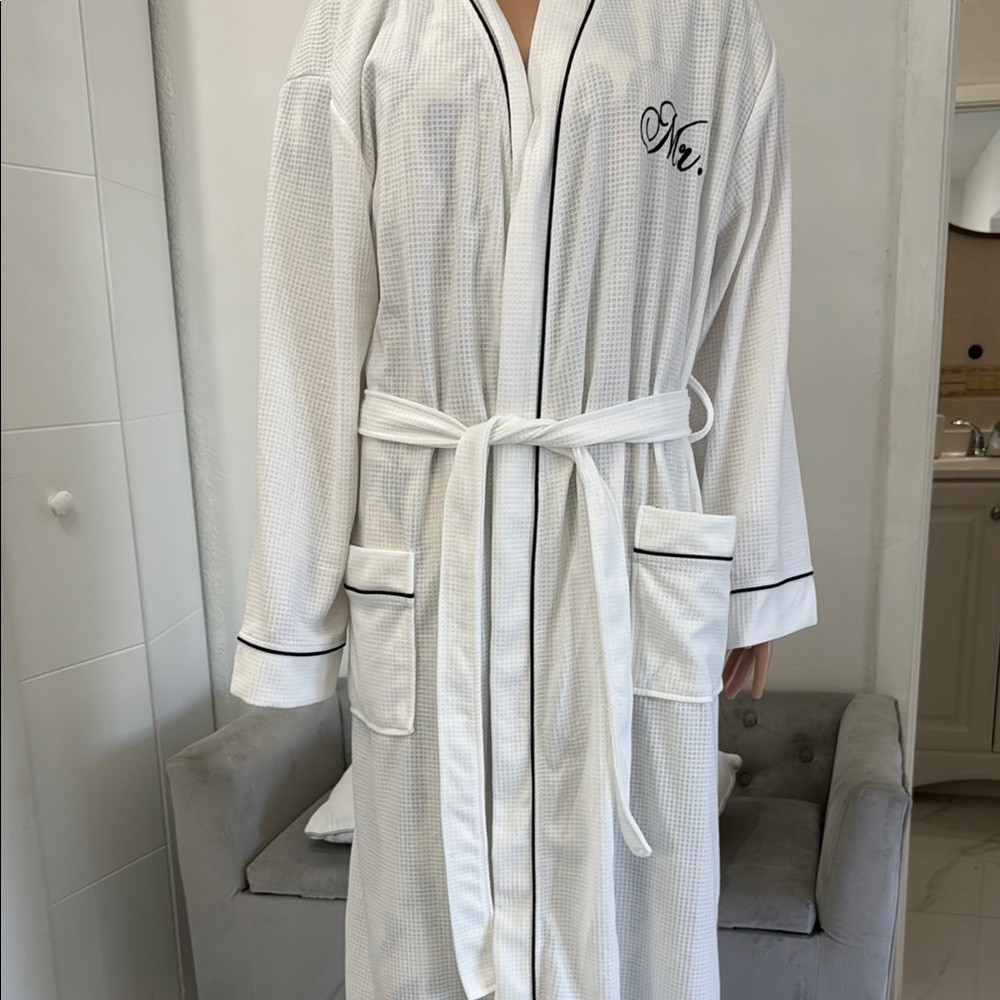 White Robe with Black Trim